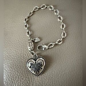 Brighton Silver Heart Charm Bracelet